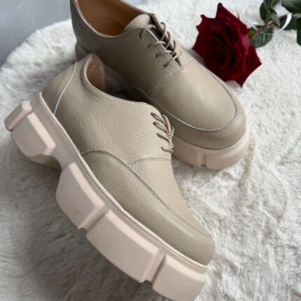 Pantofi piele naturala Latte