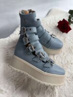 Ghete vara piele naturala Jeansy - imagine 3