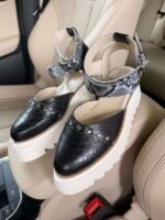 Pantofi damă piele naturală Noirea croco -sarpe - imagine 3