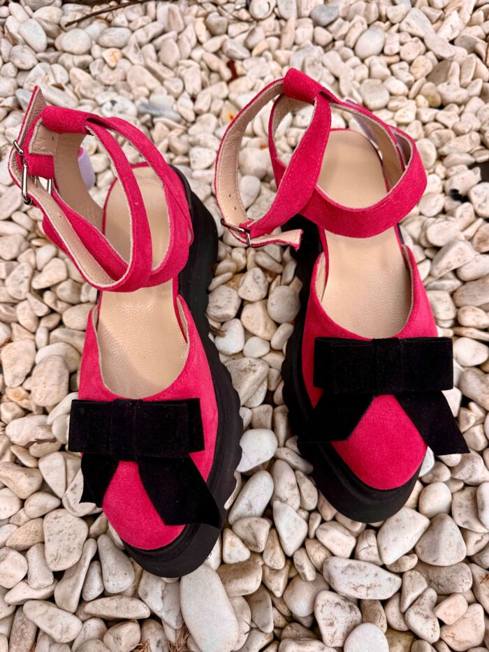 Pantofi damă piele naturală Valera funda neagra - imagine 3