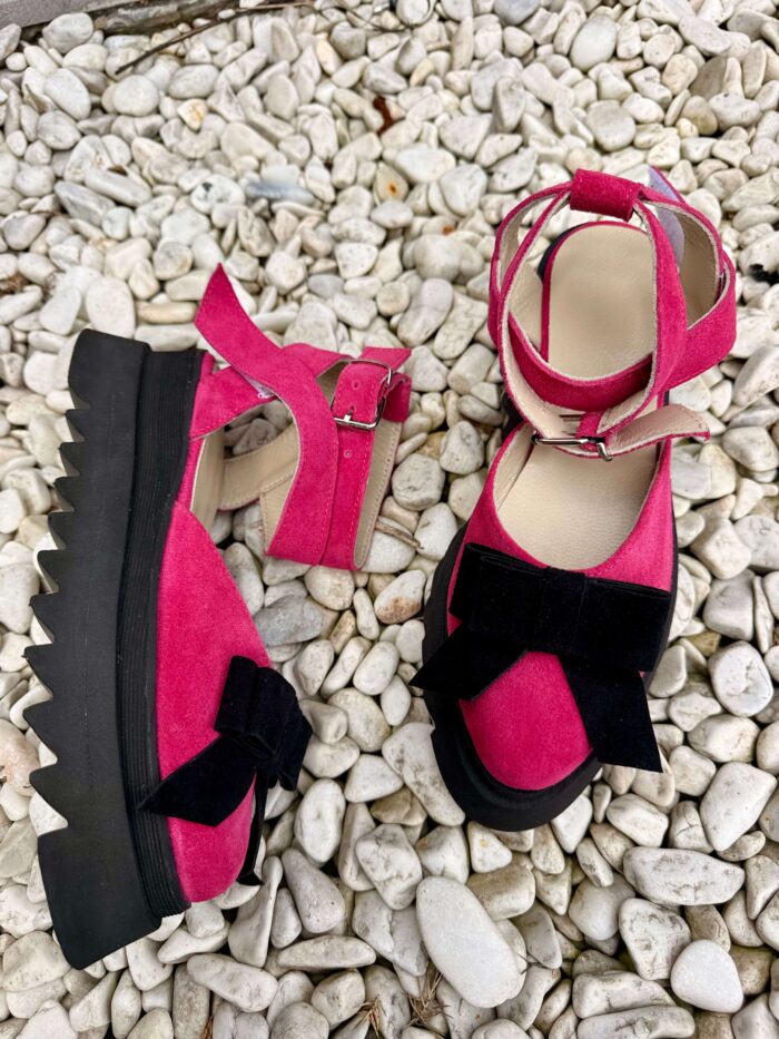 Pantofi damă piele naturală Valera funda neagra - imagine 5