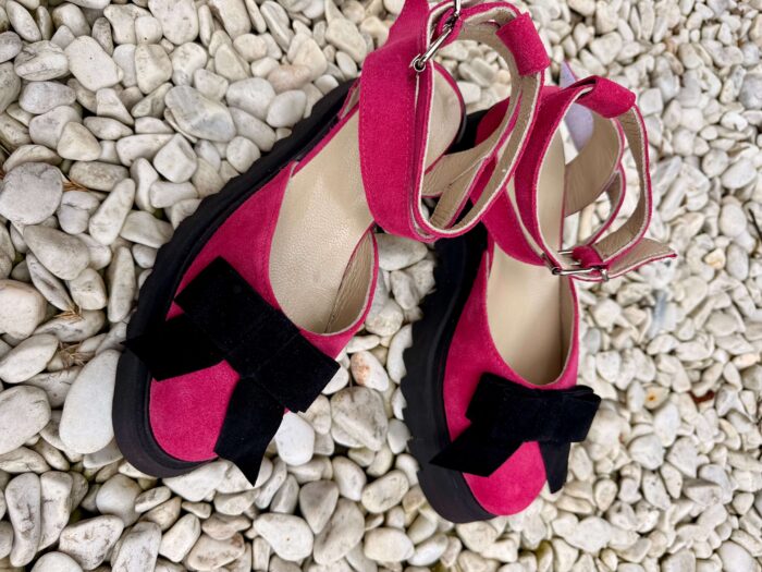 Pantofi damă piele naturală Valera funda neagra - imagine 2
