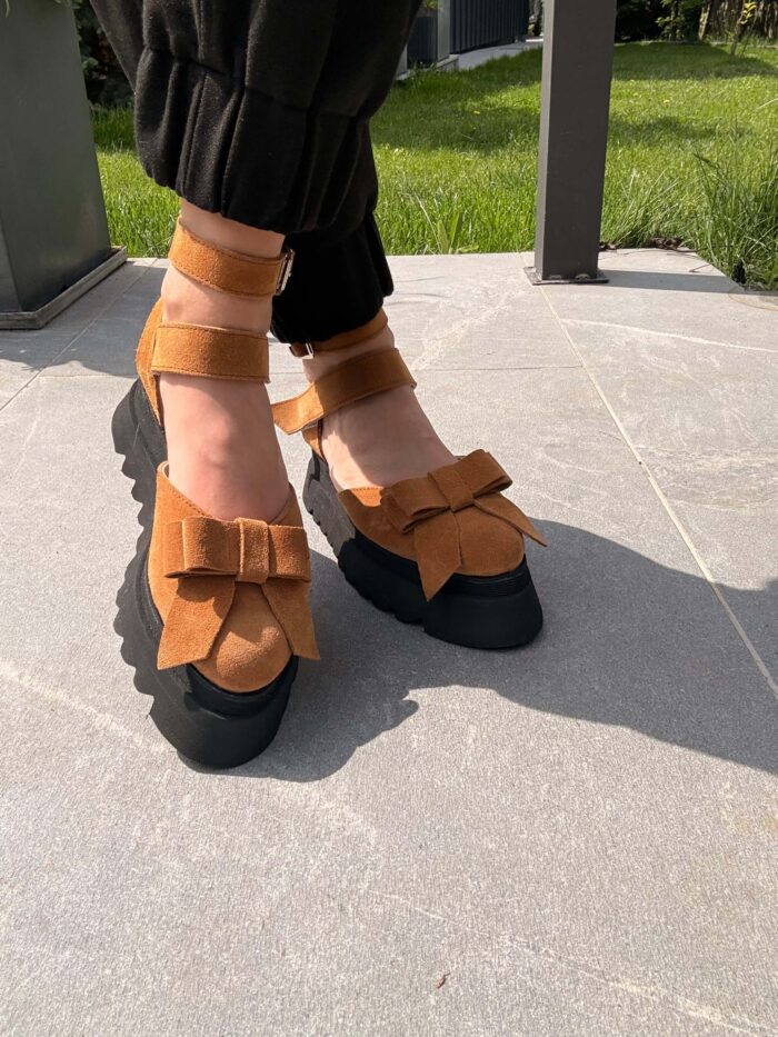 Pantofi damă piele naturală Valera maro - imagine 5
