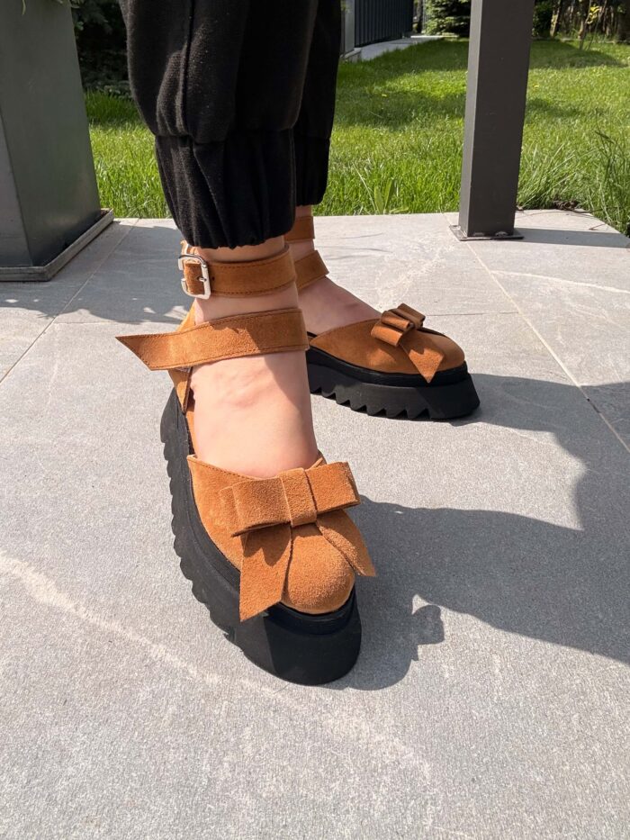Pantofi damă piele naturală Valera maro - imagine 4