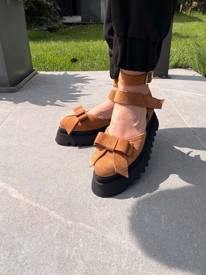 Pantofi damă piele naturală Valera maro - imagine 2