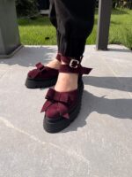 Pantofi damă piele naturală Valera bordo