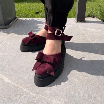 Pantofi damă piele naturală Valera bordo