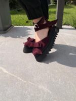 Pantofi damă piele naturală Valera bordo - imagine 4