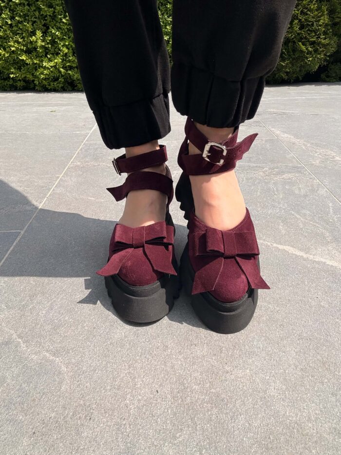 Pantofi damă piele naturală Valera bordo - imagine 6