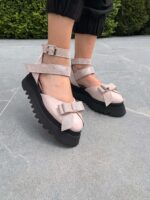 Pantofi damă piele naturală Valera roz pal - imagine 2