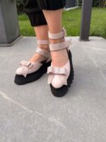 Pantofi damă piele naturală Valera roz pal - imagine 6