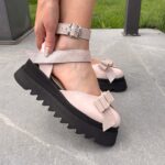 Pantofi damă piele naturală Valera roz pal