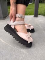 Pantofi damă piele naturală Valera roz pal