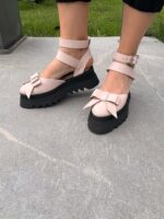 Pantofi damă piele naturală Valera roz neted - imagine 6