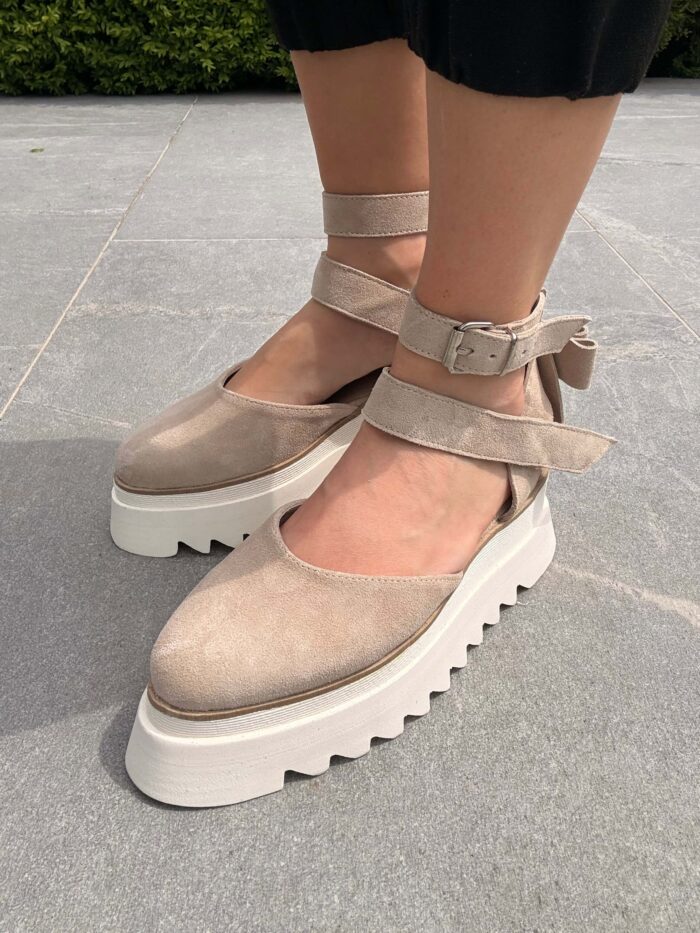 Pantofi damă piele naturală Wowy crem - imagine 5