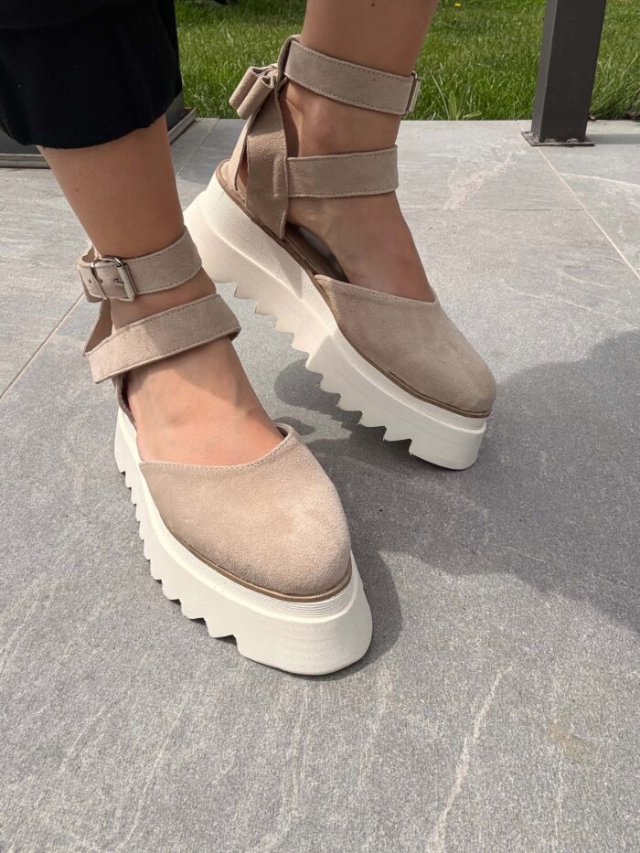 Pantofi damă piele naturală Wowy crem - imagine 3