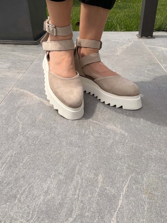 Pantofi damă piele naturală Wowy crem - imagine 2