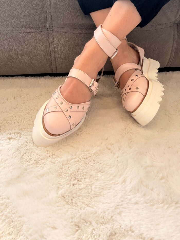 Pantofi damă piele naturală Stravon roz pal - imagine 5
