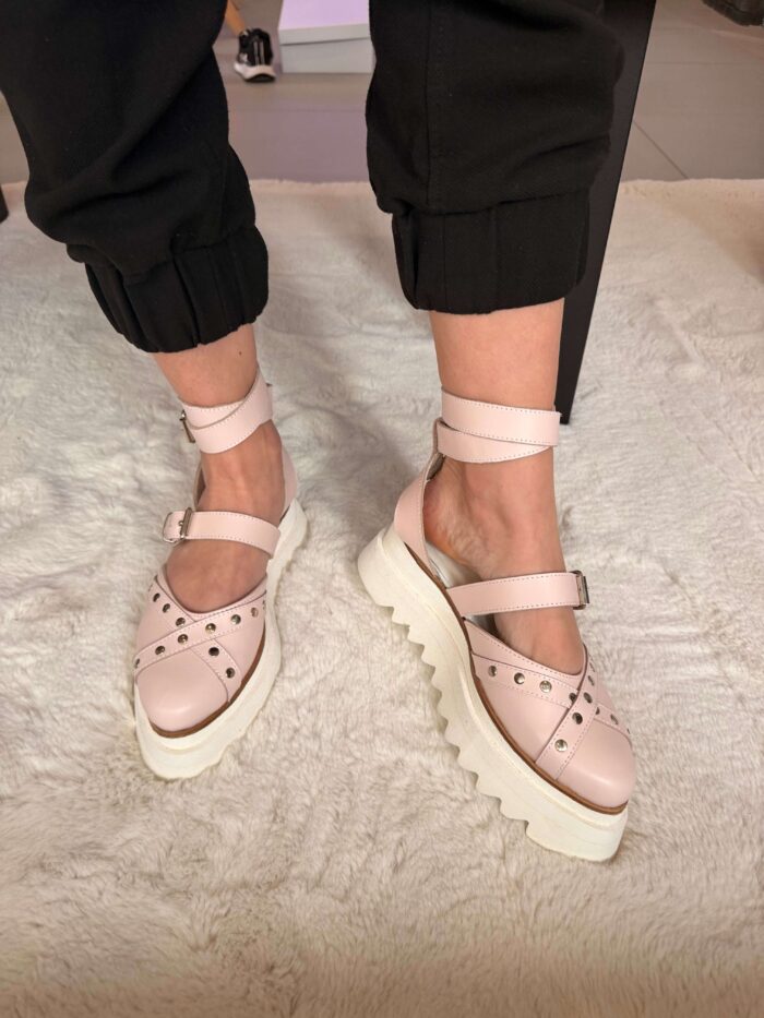 Pantofi damă piele naturală Stravon roz pal - imagine 4