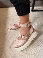 Pantofi damă piele naturală Stravon roz pal - imagine 3