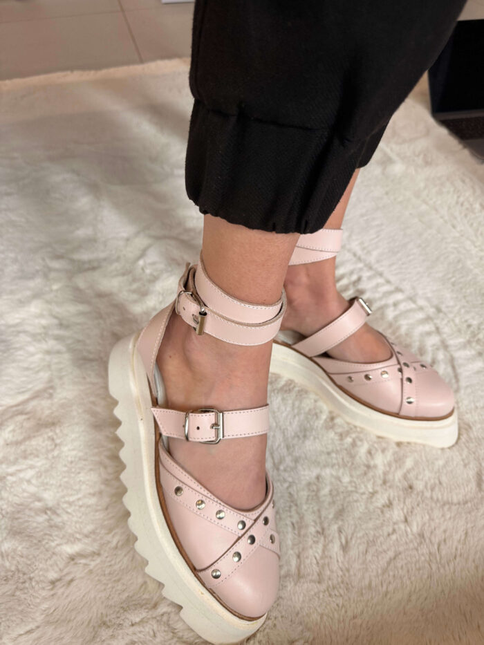 Pantofi damă piele naturală Stravon roz pal - imagine 2