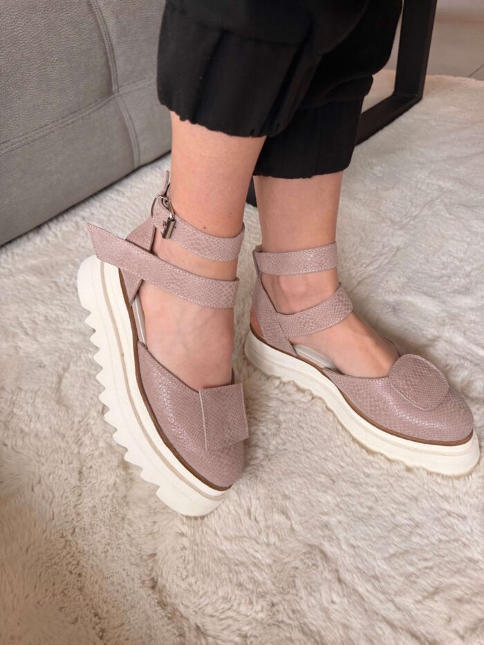 Pantofi damă piele naturală Seraphine sarpe somon - imagine 2