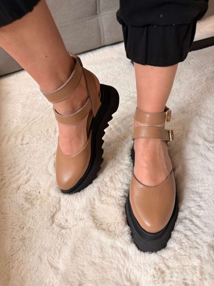 Pantofi damă piele naturală Vibe capucino - imagine 5