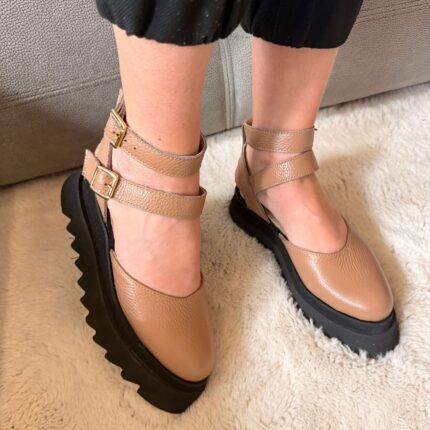 Pantofi damă piele naturală Vibe capucino