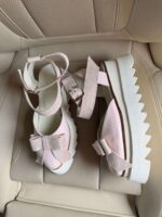 Pantofi damă piele naturală Valera roz pal -velur argintat - imagine 4