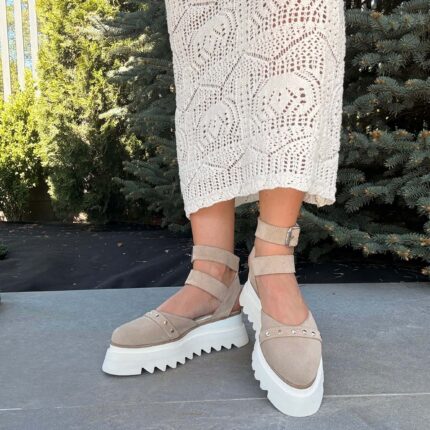 Pantofi damă piele naturală Noirea crem