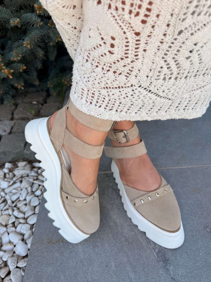 Pantofi damă piele naturală Noirea crem - imagine 6
