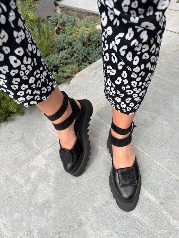 Pantofi damă piele naturală Seraphine balck - imagine 2