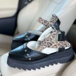 Pantofi damă piele naturală Noirea croco-print