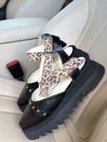 Pantofi damă piele naturală Noirea croco-print - imagine 6