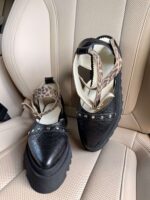 Pantofi damă piele naturală Noirea croco-print - imagine 2