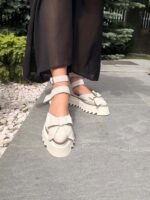 Pantofi damă piele naturală Valera alb murdar - imagine 5