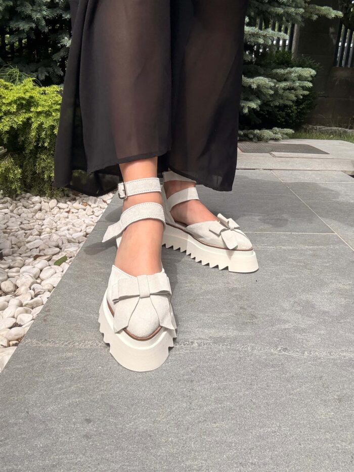 Pantofi damă piele naturală Valera alb murdar - imagine 5