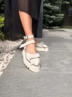 Pantofi damă piele naturală Valera alb murdar - imagine 4