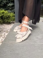 Pantofi damă piele naturală Valera alb murdar - imagine 3