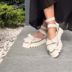 Pantofi damă piele naturală Valera alb murdar