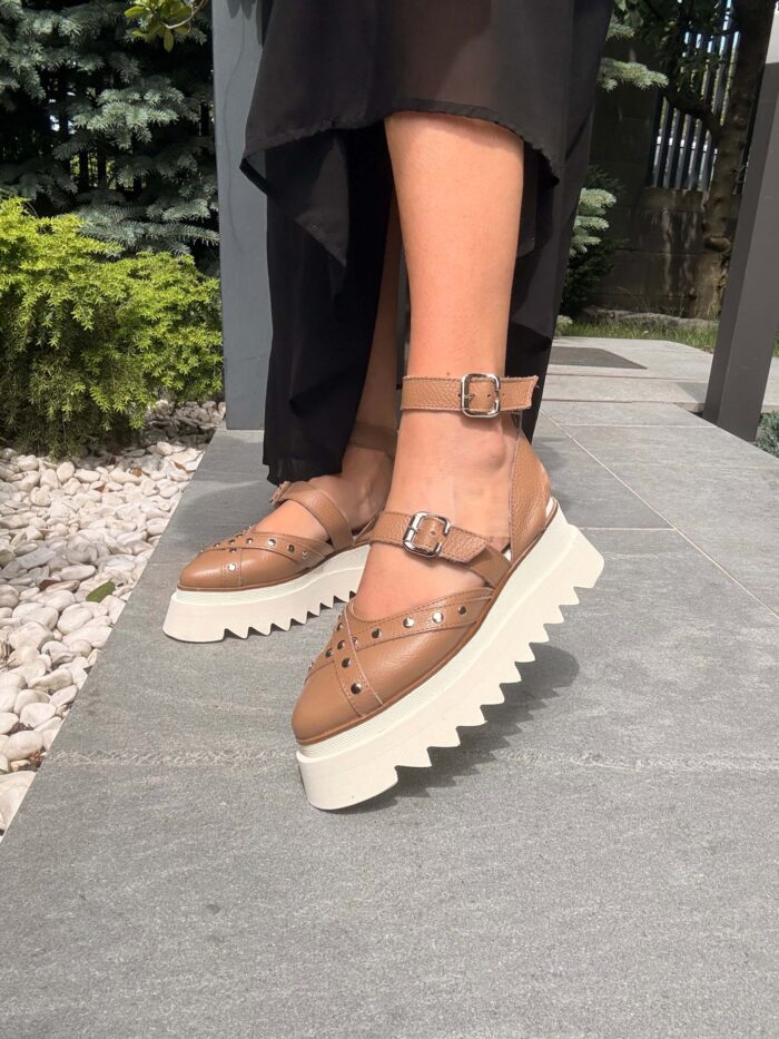 Pantofi damă piele naturală Stravon capucino - imagine 3