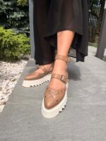 Pantofi damă piele naturală Stravon capucino - imagine 2