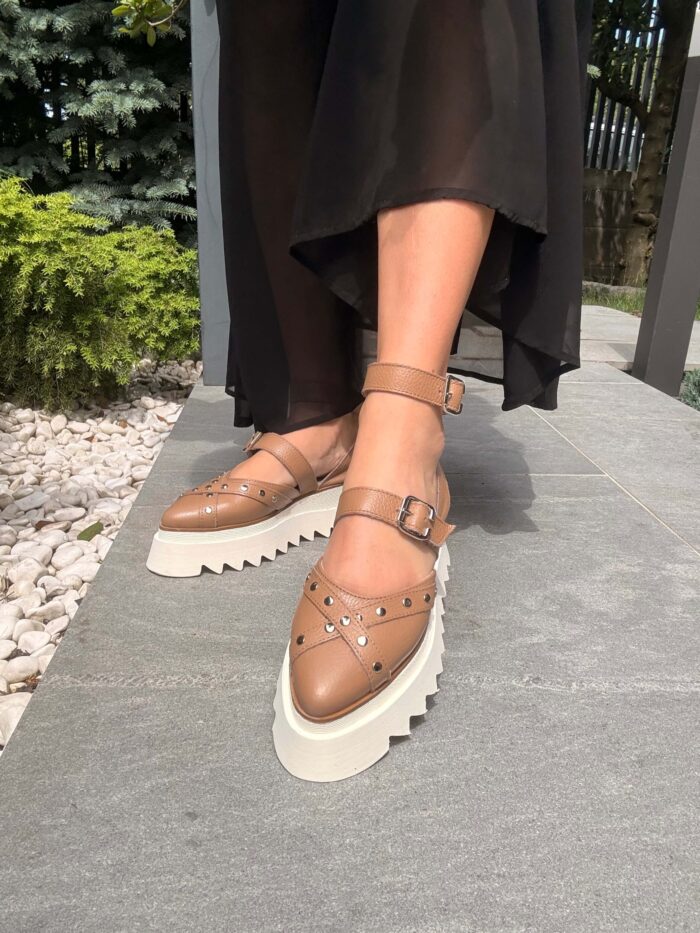 Pantofi damă piele naturală Stravon capucino - imagine 2