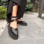 Pantofi damă piele naturală Vibe croco negru