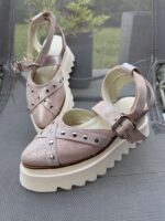 Pantofi damă piele naturală Stravon roz argintat - imagine 4