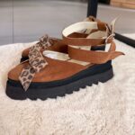 Pantofi damă piele naturală Valera funda animal print