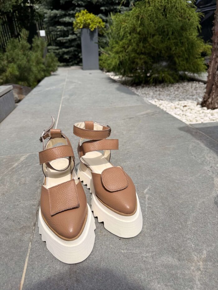 Pantofi damă piele naturală Seraphine capucino - imagine 5