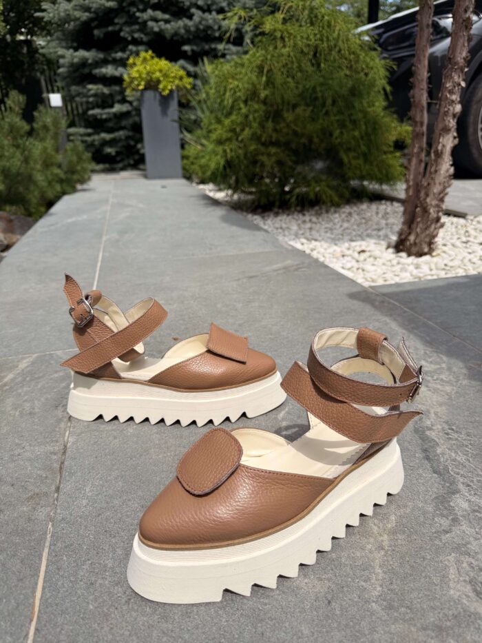 Pantofi damă piele naturală Seraphine capucino - imagine 4