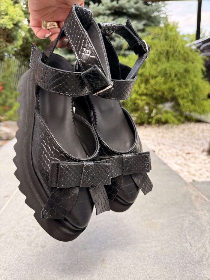 Pantofi damă piele naturală Valera croco - imagine 3