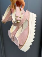 Pantofi damă piele naturală Seraphine roz sarpe somon - imagine 4